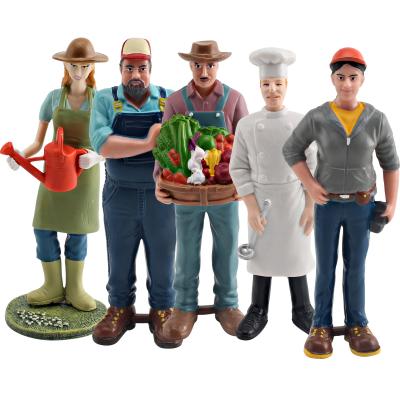 中国 5 PCS 仕事中の人 モデル 玩具 プロフェッショナルを装う 人形 キャリア 人形 個別 手描きの人 玩具 販売のため