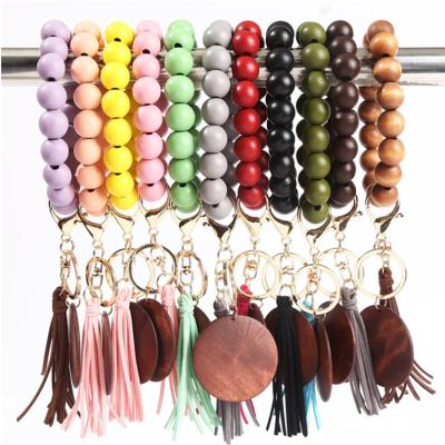 China CLASSIC Amazon Fashion Chain Bracelet DIY Tassel Metal Key Beaded Bracelet Wooden Sign Bracelet for sale