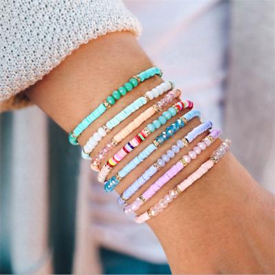 China Creative CLASSIC style rice bead bracelets European and American pottery Bohemian colorful beaded bracelets bracelets for women for sale