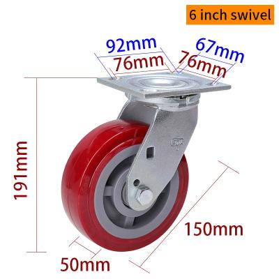 China Zinc Coating Heavy Duty Casters 6 Swivel Caster With Brake 736-86 for sale