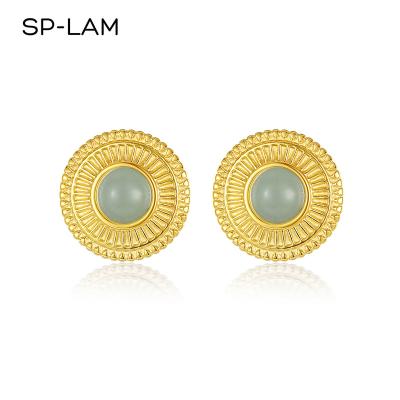 China Popular Brand Jwellary Designer Earing Statement SP-LAM FASHIONABLE Tasty Round Stud Big Round Stud Earring Crystal for sale