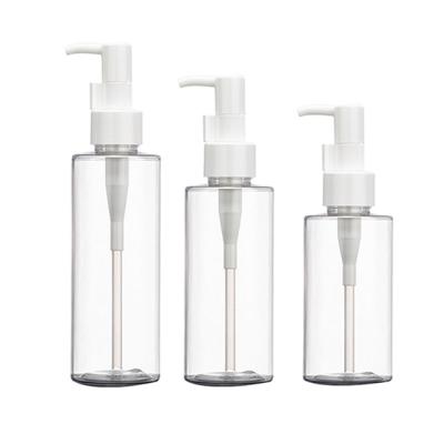 중국 바디 오일 용 160ml 200ml 투명 PET 플라스틱 펌프 병 판매용