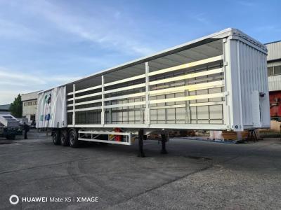 China 1840mm Tread Steel Side Curtain Semi-Trailer Flatbed Trailer Enhanced Safety for sale