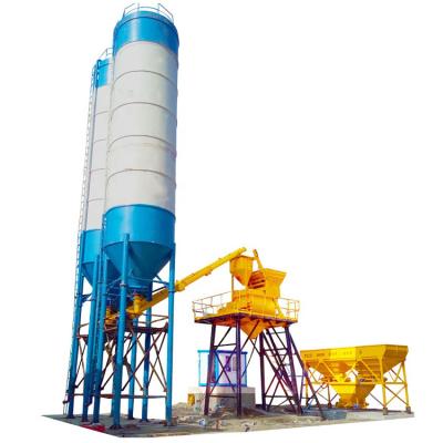 China Construction works HZS 35 Jump Hopper Mixer Mini Concrete Mixing Plant Stationary Power for sale