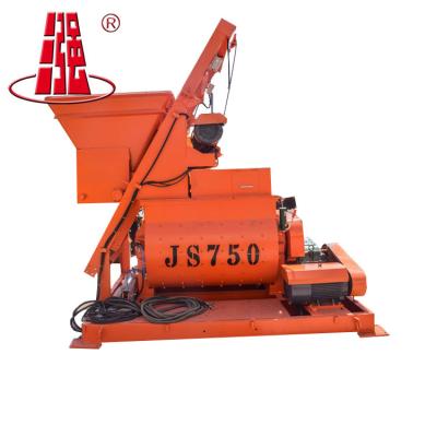 China Construction works Horizontal Double Shaft Mixer Hydraulic Pump Concrete Mixer Forced Concrete Mixer For Road Building Construction for sale