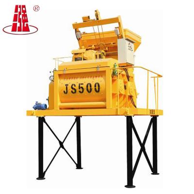 China Building material stores SANQ factory new design construction machinery concrete mixer machine 18.5KW JS500 on sale for sale