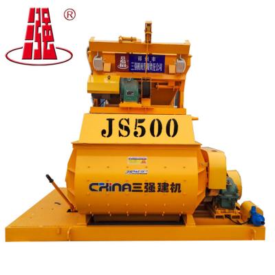 China High quality twin shaft JS500 construction machinery concrete mixer machine from building material stores factory supply for sale
