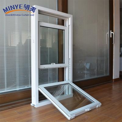 China Weather Resistance PVC Hung Windows Vertical Sliding Hung Window 1.5mm Lining for sale