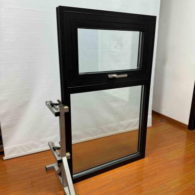 China Customizable Size White Aluminium Awning Windows Black Aluminium Sliding Windows for sale