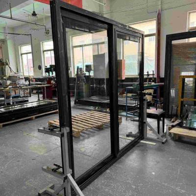 China Balcony door 3tracks Alumimum Sliding Glass Door Using Chinese Top Hardware with Magnetic shutter for sale