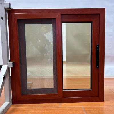 China Aluminum Sliding Window for Bathroom woodgrain color for sale