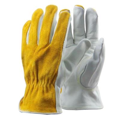 China Plain Customized High Quality Cow Hand Leather Safety Industrial Working Gloves for sale