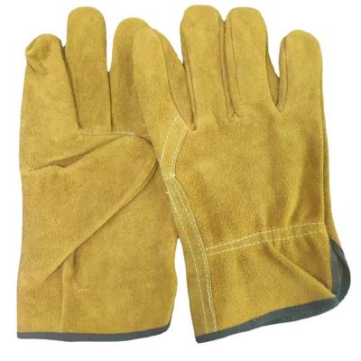 China Single Wholesale Cheaper Cow Split Leather Driver Working Gloves for sale