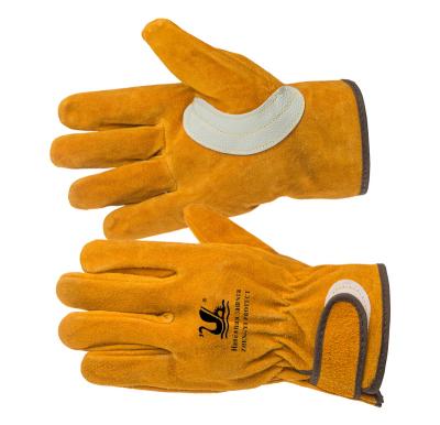 China Simple High Quality Classic Reinforced Cowhide Leather Work Gloves Driver for sale