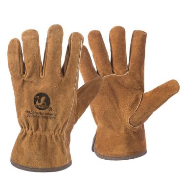 China Fire Proof Cow Split Leather Wear Resistant Rigger Working Gloves Hand Protection Glove for sale