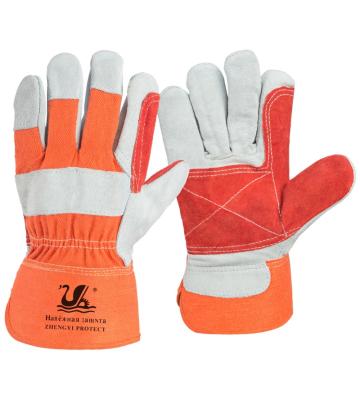 China Best Selling Fire Proof Cow Split Leather Work Gloves Logo Made Safety Garden Glove Custom Made For Work Wholesale Price for sale