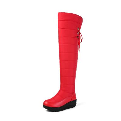 China Deodorization New Snow boots red over the knee boots waterproof cotton shoes women's non-slip windproof warm boots for sale