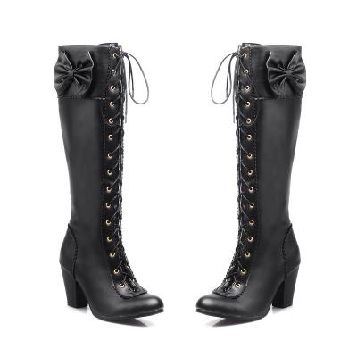 China Deodorization Kawaii style cute Lolita fashion pointy lace-up little girl sexy midtube personality boots comfortable height for sale