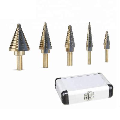 China Pagoda Wood Drilling 40Mm Shank Hex 4241 Material Iron Step Titanium High Speed Drill Bits for sale
