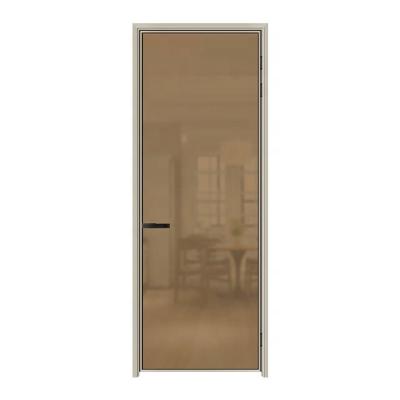 China BONIWA ECO Waterproof Aluminum Door Profile Double Glass Aluminum Door For Toilet With Handle High Quality Aluminum Profile 2.0 Thickness for sale