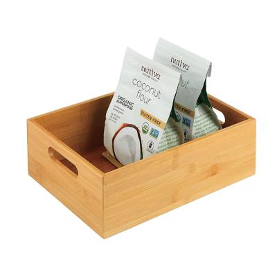 China Europe Kitchen Countertop Food Storage Bread Box Wooden Bamboo Storage Box for sale