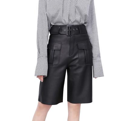China 2022 new arrival high waist pants genuine leather cargo real lambskin breathable pants five hundred pants for sale