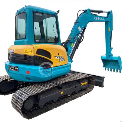 China WELL CONDITION Kubota KX161 KX155 hydraulic crawler digger used backhoe small 6ton used Excavator Kubota blade breaker line 0.1-0.5 m³ for sale