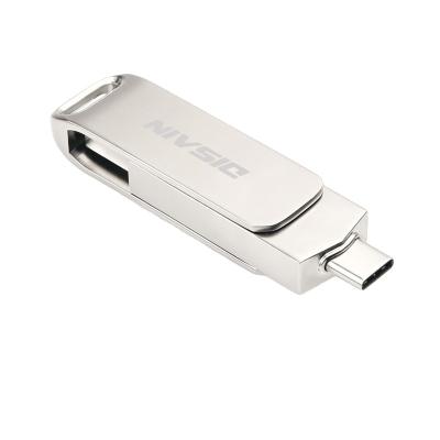 China High Speed Rotating Metal Spinning USB Pen Drive Stick Type-C Instant Drive For Smart Phone for sale