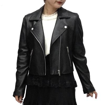 China Breathable custom made fashion best good quality natural sheepskin women genuine leather jacket for sale