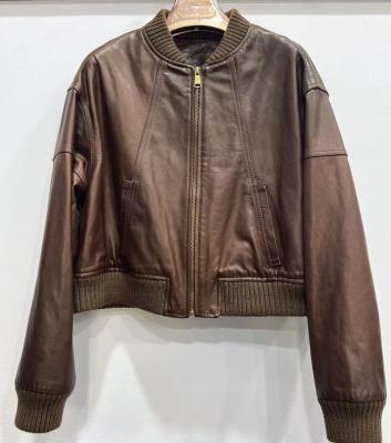 China Breathable 2020 New Fashion Genuine Sheepskin Leather Jacket Blazer Zippers Womens Leather Jacket Sheep for sale