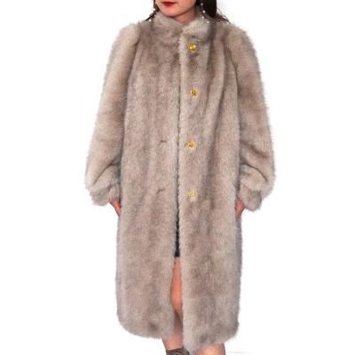 China Warm Polyester warm designer wholesale manufacture winter eco friendly faux fur coat for ladies for sale