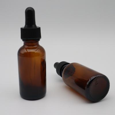China 30ml Cosmetic Essential Oil High Quality Amber Glass Dropper Bottle For Cosmetic for sale