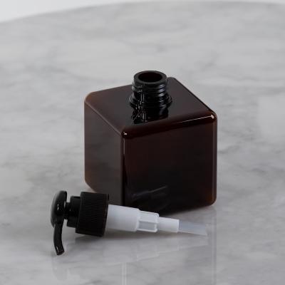China Rectangle Cream Cosmetic Bottle With Oval Cream Brown 30 50ml Hand Pump Bottle Dispenser Cream for sale