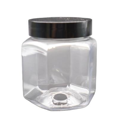 China Household Products 120g 150g 200g 250g 300g Plastic Hexagon Pet Food Grade Honey Jars For Food Packaging for sale