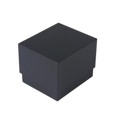 China Morden 2022 Design High End Custom Logo Black Square Paper And PU Leather World Cover Watch Box With Pillow for sale