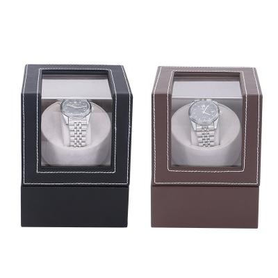 China Cheap Transparent Watch Winders Red Brown Black Cases PU Leather Watch Packaging Display Storage Price Window Window Watch Display Box for sale
