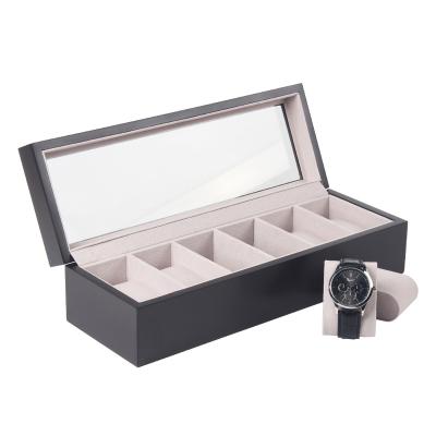 China High Quality Custom 6 Color Slot Wooden Watch Storage Display Case Wooden Watch Packaging Box Watch Storage Display Case for sale