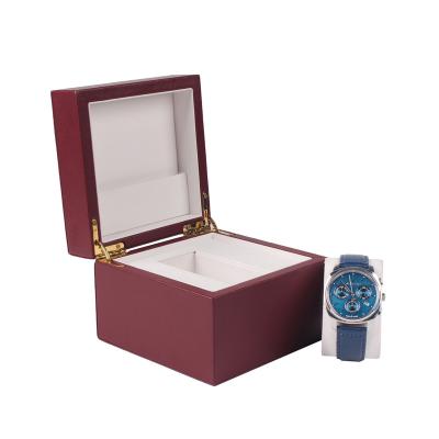 China Lxuxury factory wholesale simple flip leather and wood box watch packaging jewelry storage box for sale