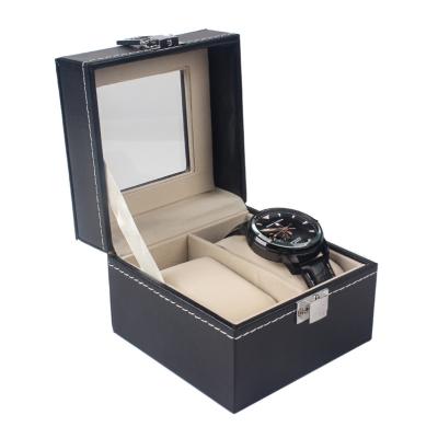 China Watch Packaging Manufacturers Directly For Wholesale 2 PU Leather Case For Display Jewelry Craft Gift Packaging Box Watch Gift Box for sale