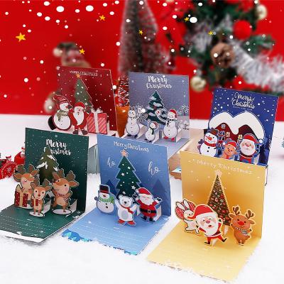 China Europe Goods In The Amazon Stock 3D Wholesale Christmas Cards, Creative Christmas Eve Message Holiday Card Gift Greeting Card Set By Paper for sale