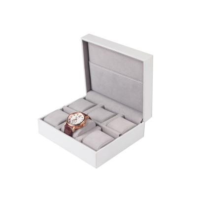 China Luxury Watch Box Wooden Storage Organizer PU Leather Case Organizer Custom 6 Slots Watch Storage Display Packaging Watch Box For Storage & Display Men & Gift women for sale