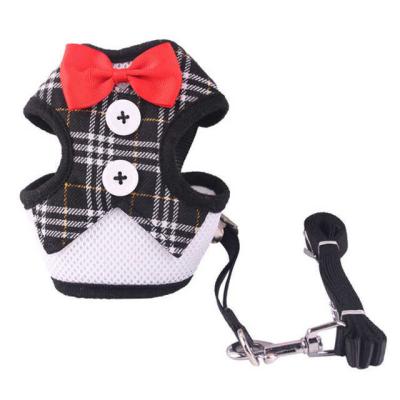 China Personalized Adjustable Pets Accessories Sublimation Dog Cute Bowknot style Breathable Comfortable Harness Set Custom Personalized Pet Sup for sale
