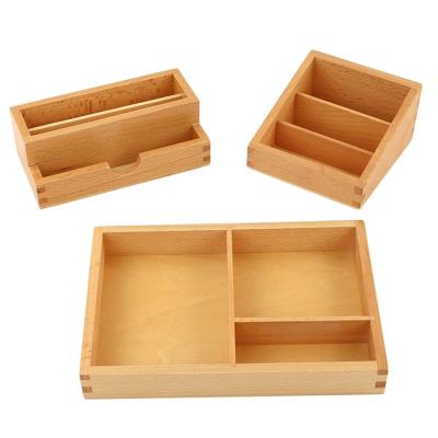 China Kids Indoor Playground Kids Educational Preschool Card Holding Tray Toy Baby 3-6 Years Montessori Toy Wooden Trays for sale