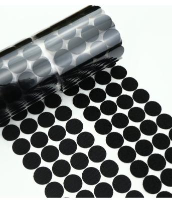 China 15MM 1000 pair piece pack diameter Eco-Friendly Heat Resistance Self-Adhesive Dot 30% nylon 70% polyester hook and loop coins for sale