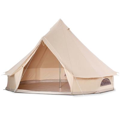 China Trigone/V-Type Ground Nail Glamping Family Style Pyramid Bell Tent Indian Outdoor Camping Canvas Waterproof Wedding Tents for sale