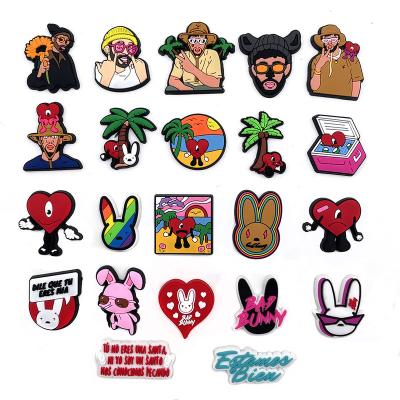China Custom 2023 Clog Charm New Arrival PVC Decoration Customization Design Fang Shoe Charms for sale