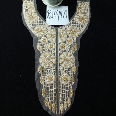 China Viable Yuanshengfa Lace Collar Beaded Embroidered Lace Collar Lace For Wedding Cloth RJ474A for sale