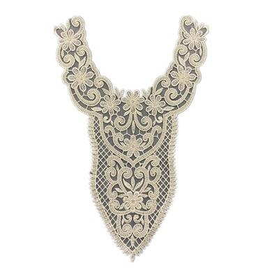 China YSF Viable Wholesale All Kinds Of Embroidery Neckline Band Beading Beading Embroidery Fabric Wedding Dress Border Lace Collar Lace for sale