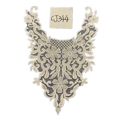 China Viable Wholesale YSF Wedding Embroidery Fabric Neck Embroidery Lace Girls Lace Collar Embroidery for sale