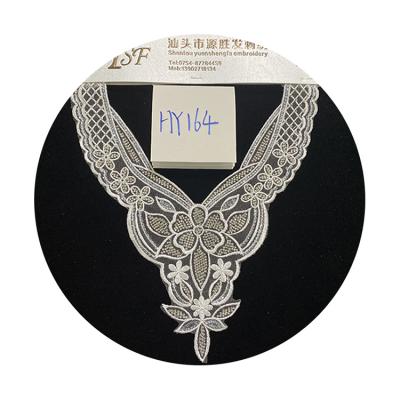 China Fashion Sustainable High Quality Beaded Embroidered Wedding Fabric For Woman Collar Lace for sale